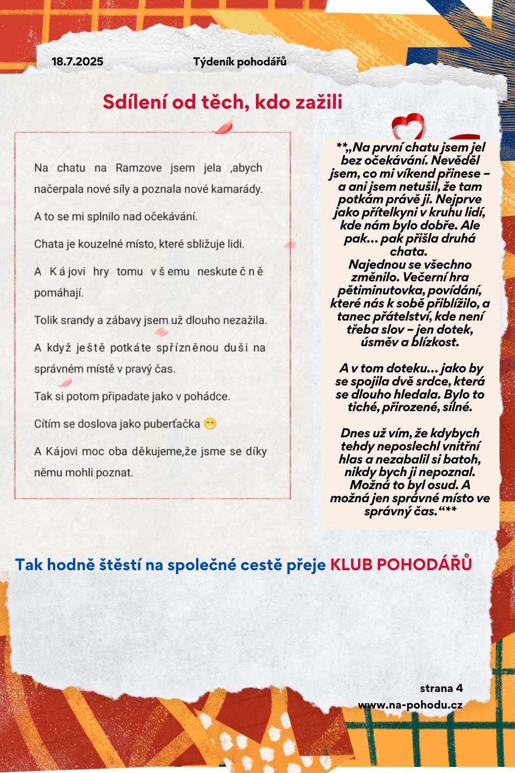 Sdílení od těch, kdo zažili